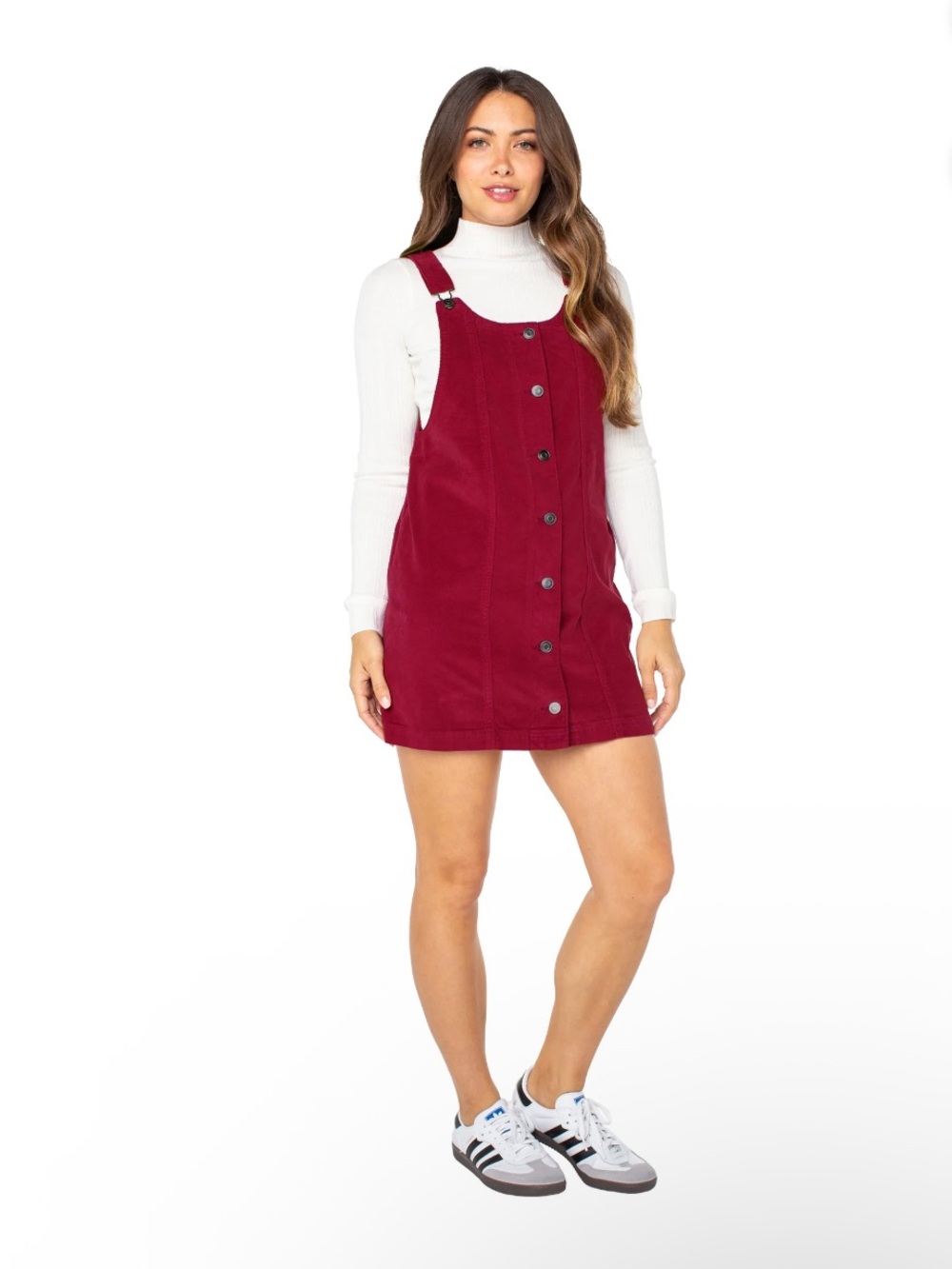 Celebrity Pink Women's Corduroy Pinafore Mini Dress